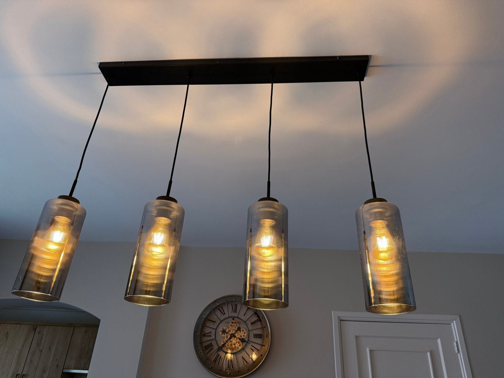 Hanglamp, Ophalen of Verzenden, Zo goed als nieuw, Glas