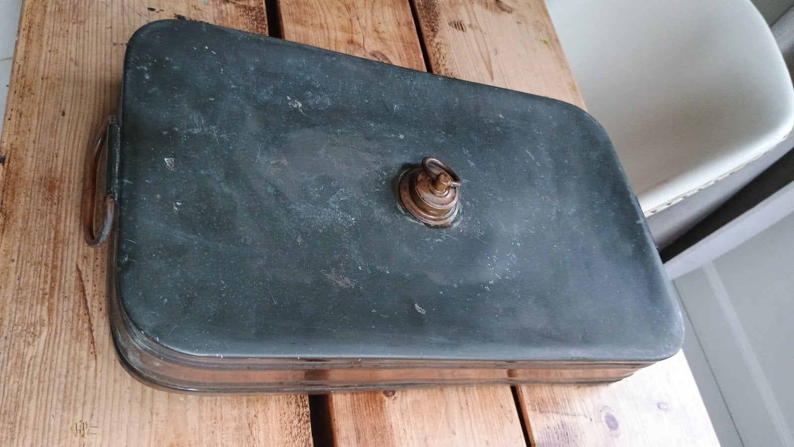 Antieke koperen bedkruik/voetenwarmer, Ophalen, Koper