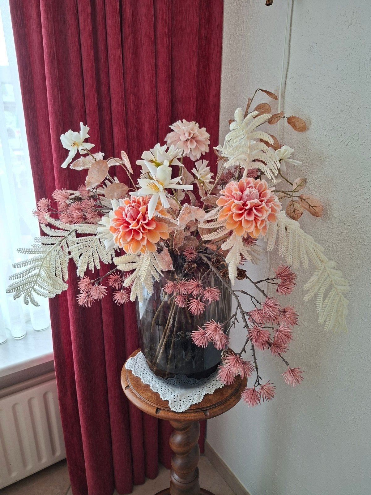 kunstbloemen in vaas, Ophalen, Zo goed als nieuw
