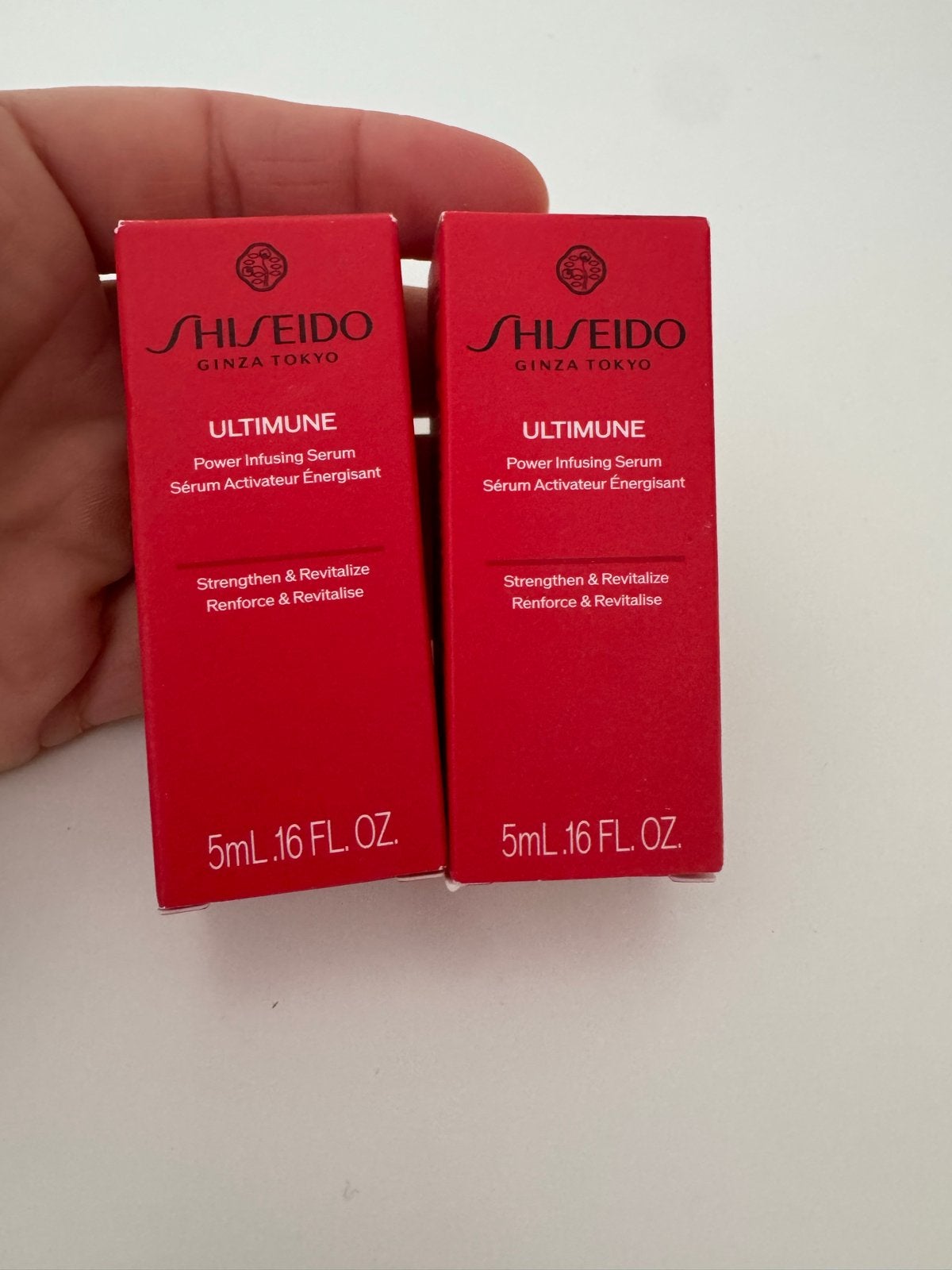 Shiseido Ultimune Power Infusing Serum - 2x 5ml, Ophalen of Verzenden, Nieuw, Gehele gezicht, Verzorging