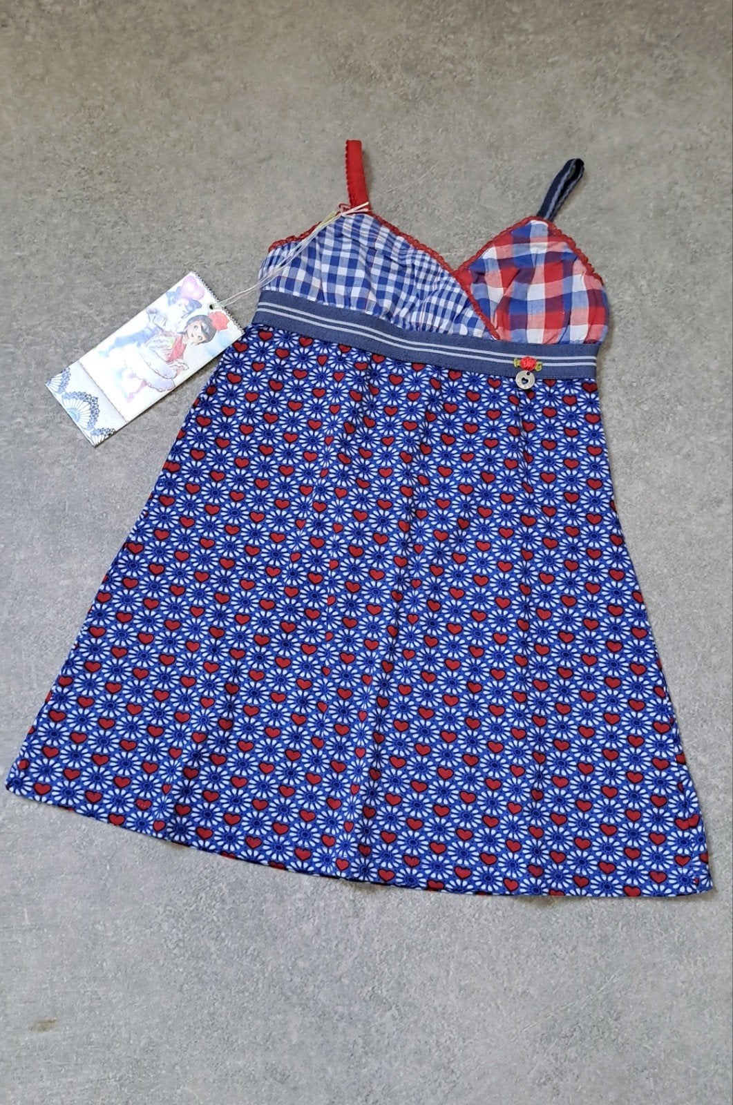 Mim-Pi Zomerjurkje Maat 98 - Vrolijk Patroon, Kinderen en Baby's, Kinderkleding | Maat 98, Meisje, Nieuw, Ophalen of Verzenden