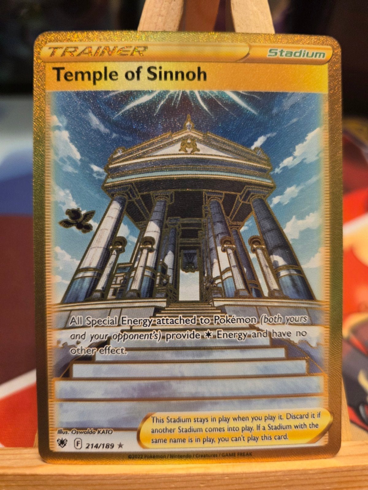 Pokemon Astral Radiance Trainer Temple Of Sinnoh 214/189, Verzenden, Nieuw, Losse kaart, Foil