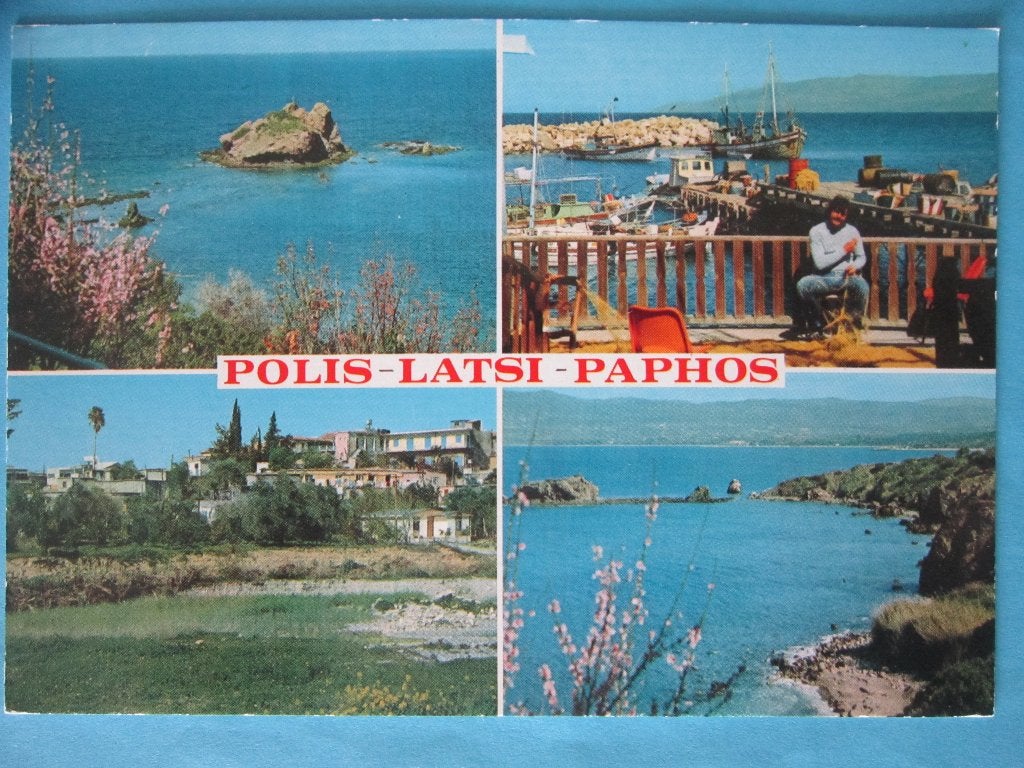 Ansichtkaart: Polis-Latsi-Paphos, Cyprus, Verzamelen, Ophalen of Verzenden, 1980 tot heden, Gelopen, Overig Europa