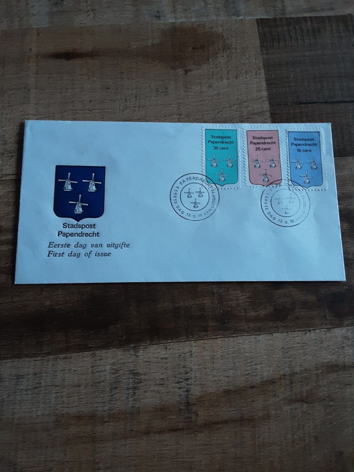 Fdc.Stadspost Papendrecht Gemeentewapen, Ophalen of Verzenden, Nederland