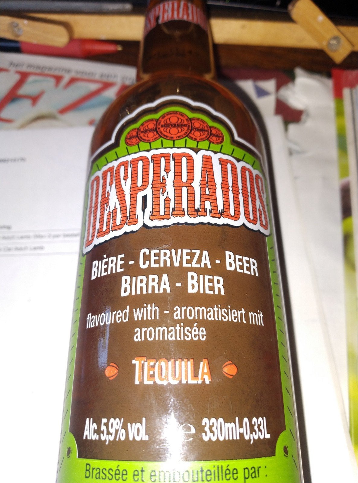 Oud gesloten flesje desperado bier, Ophalen of Verzenden