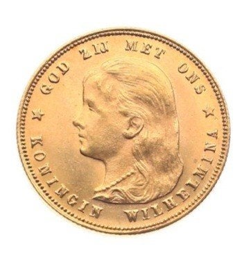 Wilhelmina 1897 parels los, Ophalen of Verzenden, Koningin Wilhelmina, 10 gulden, Goud