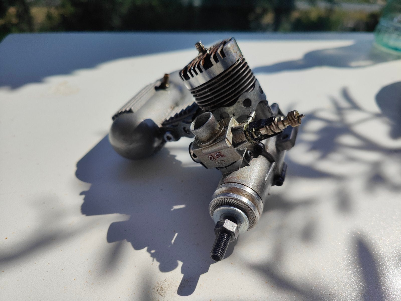 O.S. MAX .40 SR Nitro Motor inc Uitlaat en Enya #4, Ophalen of Verzenden, Nitro