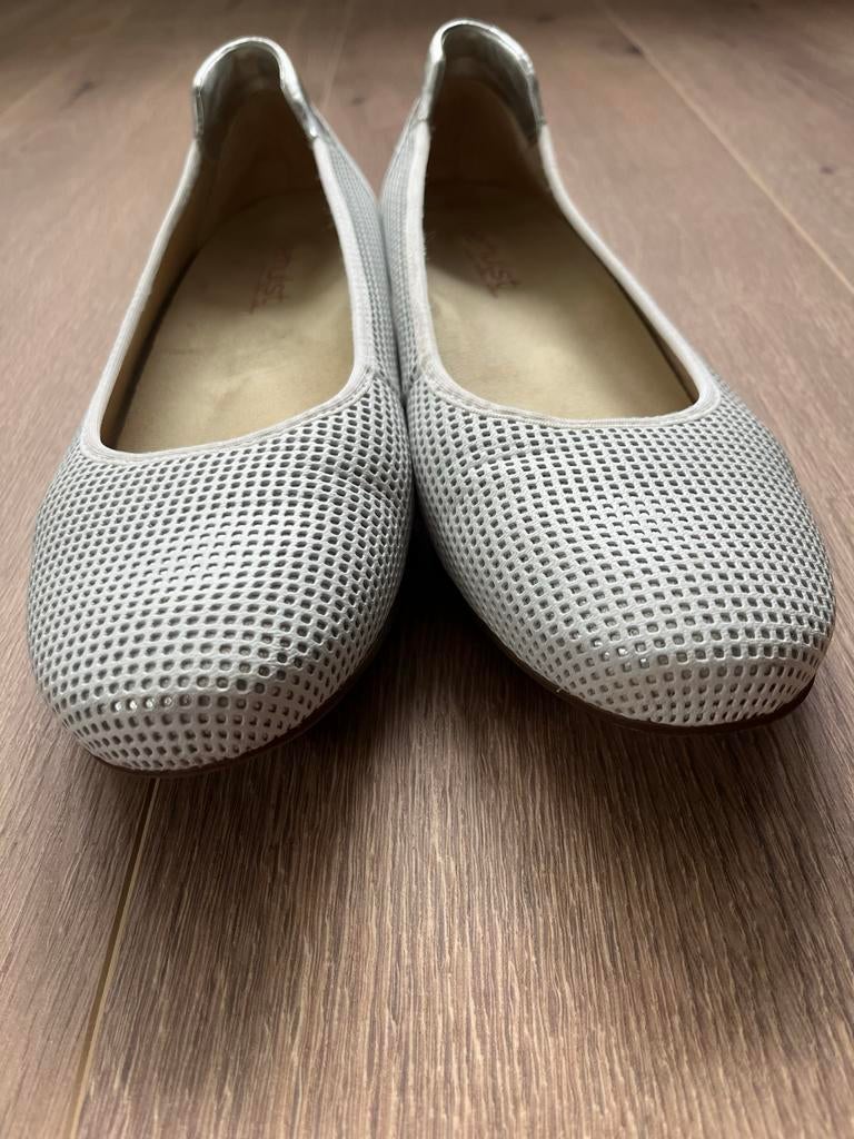 Nieuwe Verhulst Ballerina's wit/zilver, maat 42, breedte K, Wit, Nieuw, Ballerina's, Ophalen of Verzenden