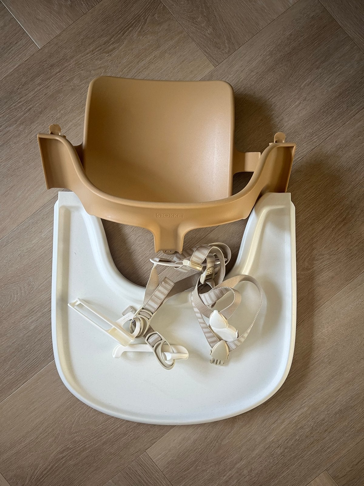 Stokke Tripp Trapp Set met eetblad en gordel, Ophalen, Gebruikt, Meegroeistoel, Afneembaar eetblad