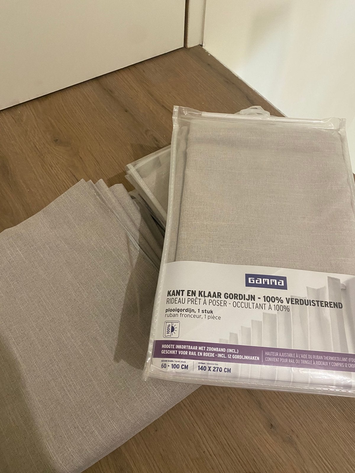 4x Verduisterende kant en klaar gordijnen linnenlook, Verzenden, Nieuw