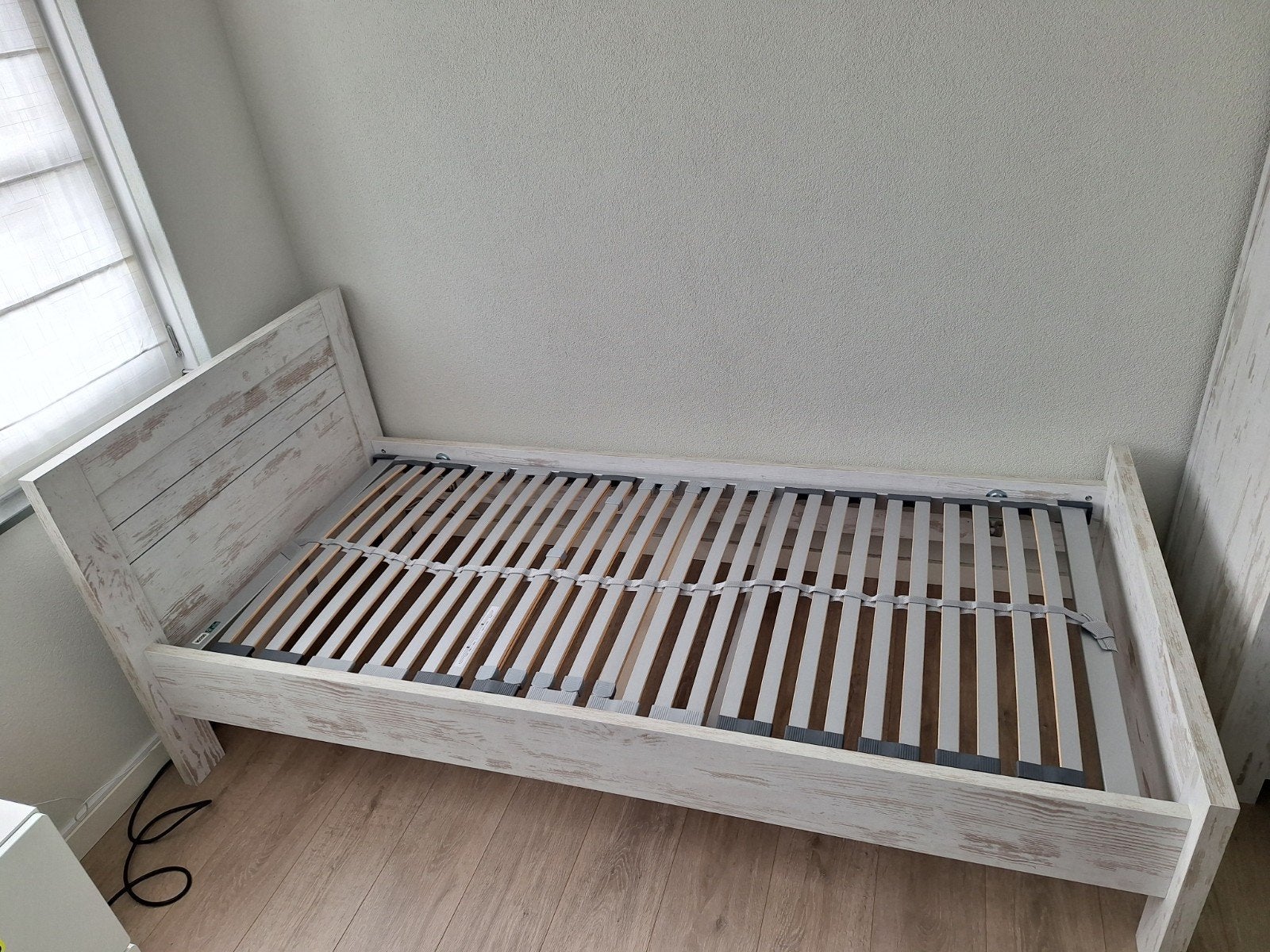 bed 90x200, Huis en Inrichting, Ophalen, 90 cm, Eenpersoons, Wit