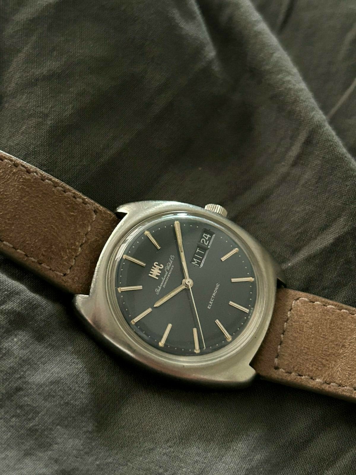 IWC Electronic Day Date, Ophalen of Verzenden, Staal, Overige merken, 1960 of later
