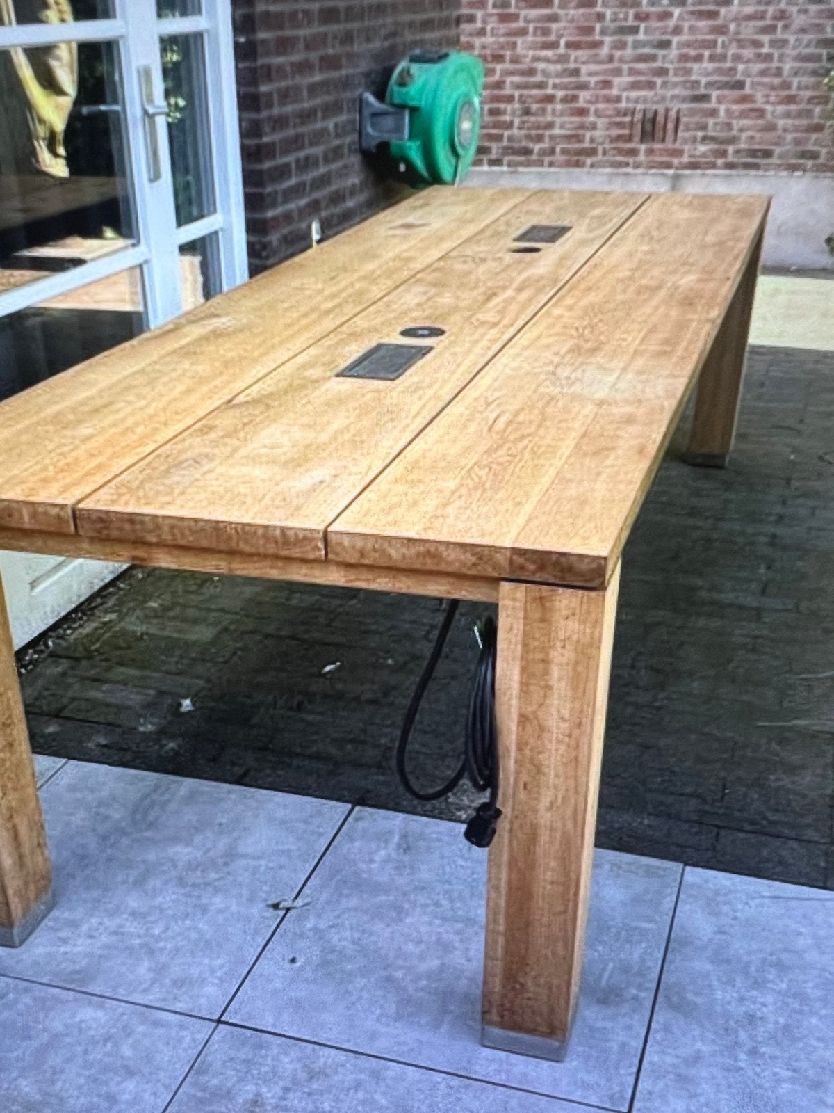 Eiken tafel - buro. 2.80 lang, Ophalen, Gebruikt, Eikenhout, 200 cm of meer