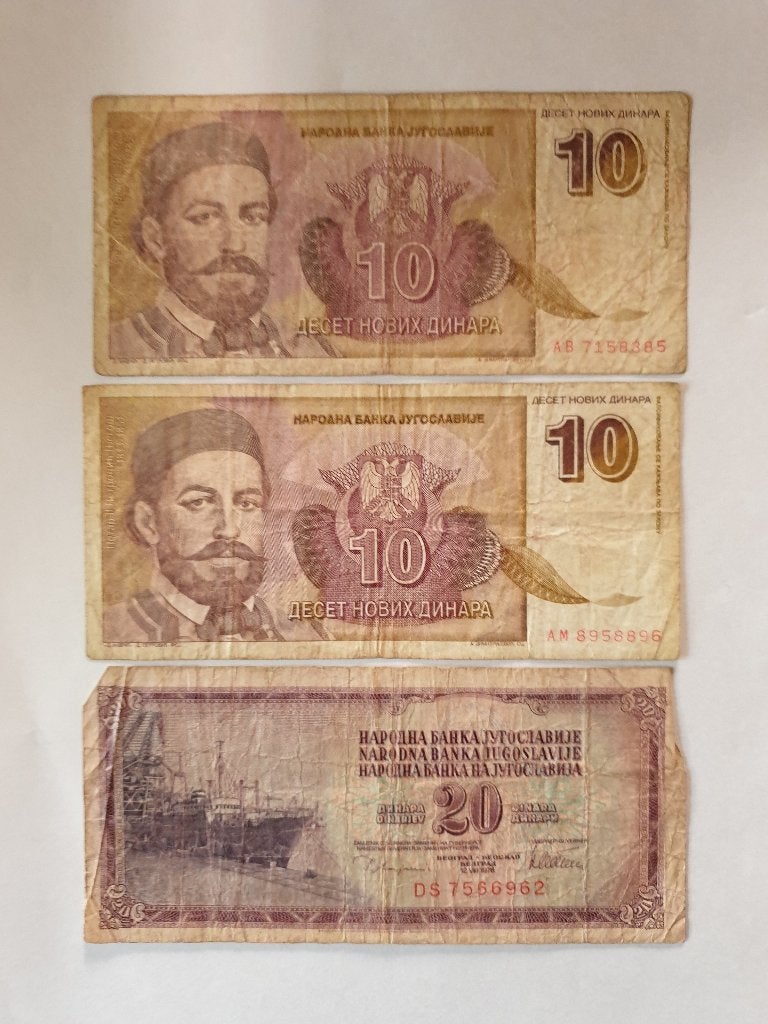 Diverse bankbiljetten Joegoslavie, Verzenden, Joegoslavië, Setje