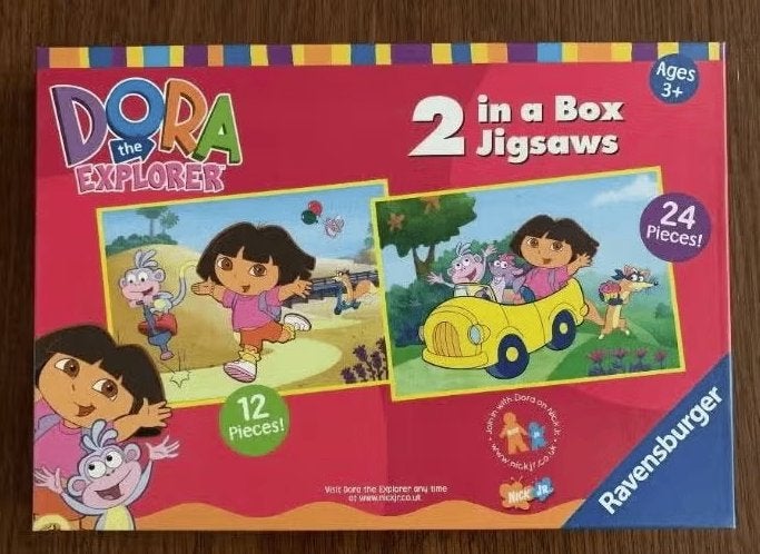 Dora the Explorer puzzels; 12, 24 stukjes; 3+; kinderpuzzel, Ophalen of Verzenden, Zo goed als nieuw, Puzzelen