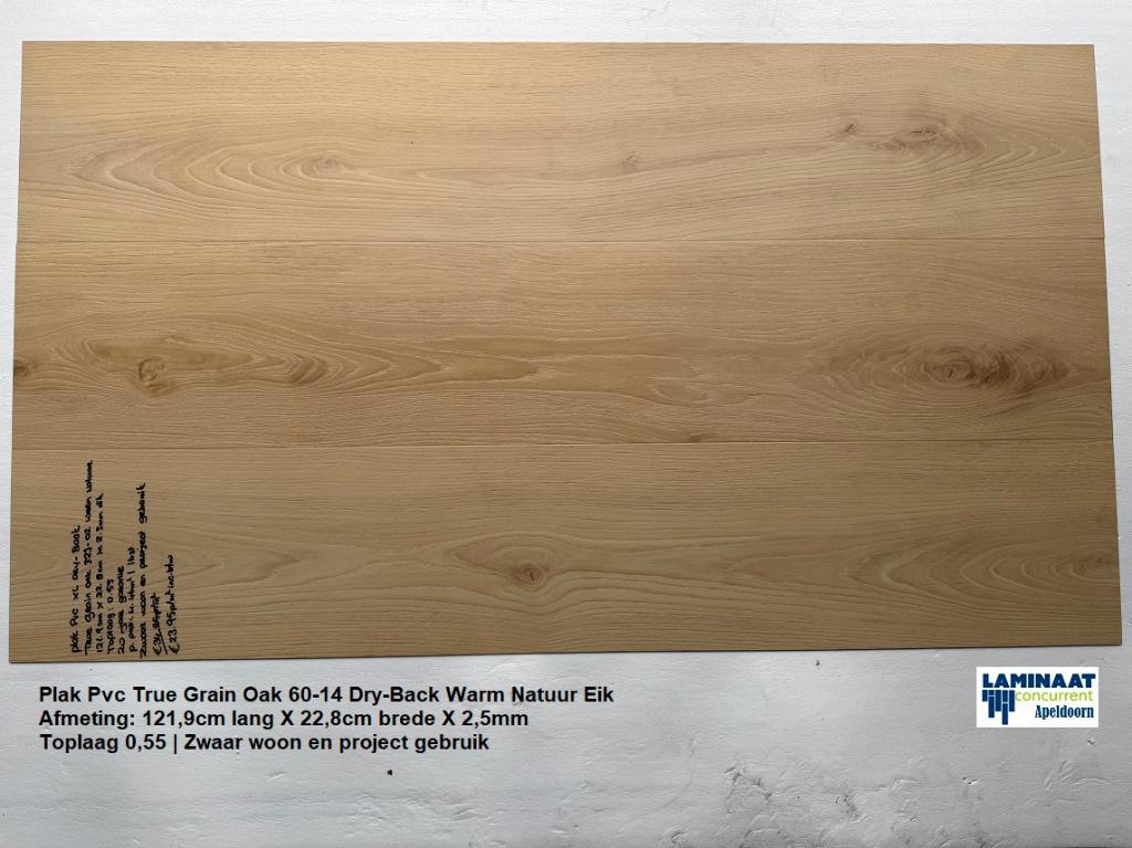 Plak Pvc True Grain Oak 323-02 Warm Natuur Toplaag 0,55, Huis en Inrichting, Stoffering | Vloerbedekking, Bruin, 75 m² of meer