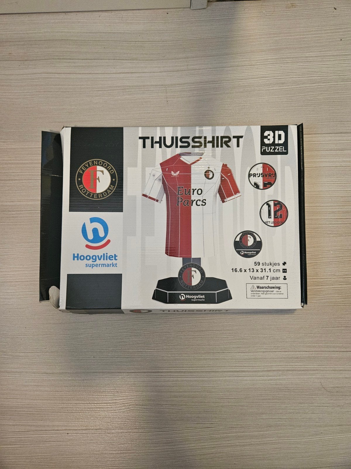 Feyenoord Thuisshirt 3D Puzzel - Nieuw in doos, Ophalen of Verzenden, Nieuw