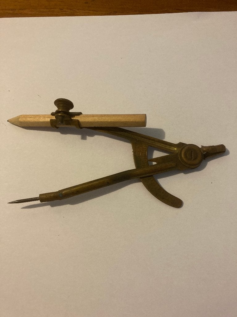 Antieke kleine messing gradenboog / passer (Made in England), Verzenden