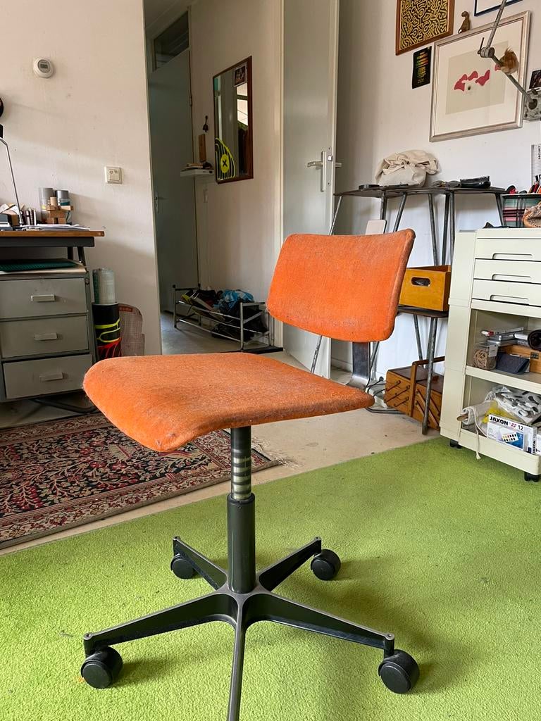 Gispen vintage oranje bureaustoel, jaren 70, Ophalen, Gebruikt, Oranje, Bureaustoel