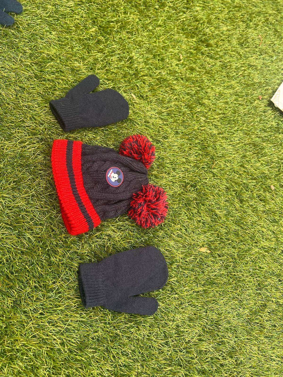 Mickey Mouse Muts en Wanten Set voor Kinderen, Kinderen en Baby's, Babykleding | Mutsen, Sjaals en Wanten, Ophalen of Verzenden