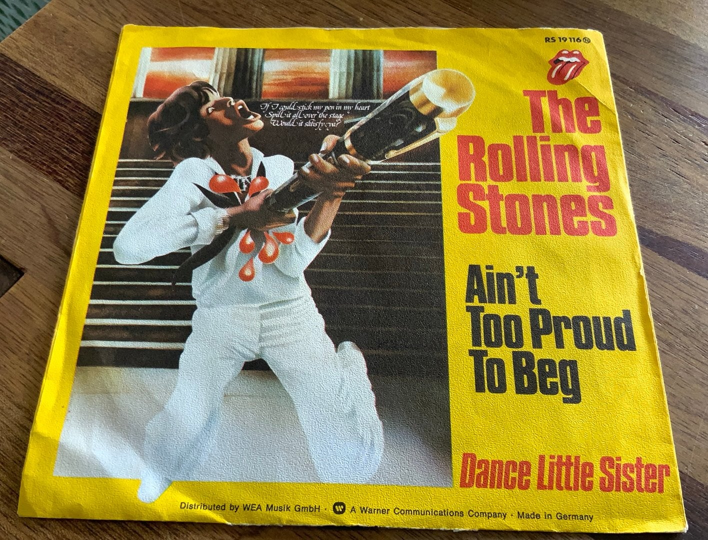 VINYL 7” SINGLE THE ROLLING STONES AIN’T TO PROUD TO BEG ‘74, Gebruikt, Verzenden, 7 inch, Fotohoes