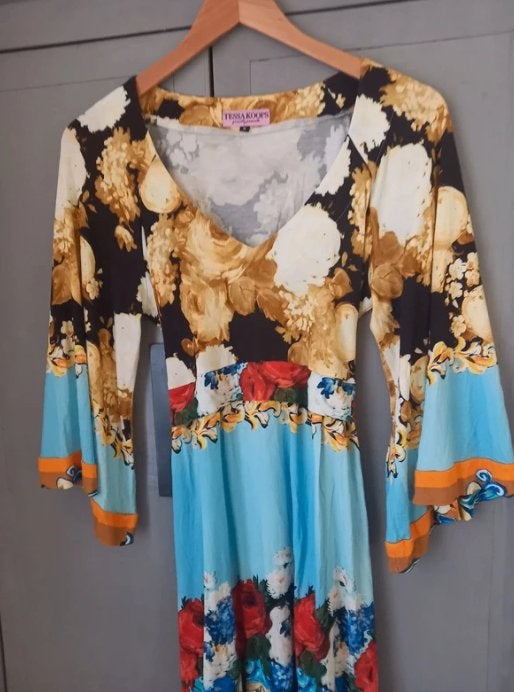 Tessa Koops Jurk – Maat S – Kleurrijke Print, Overige kleuren, Ophalen of Verzenden, Zo goed als nieuw, Boven de knie