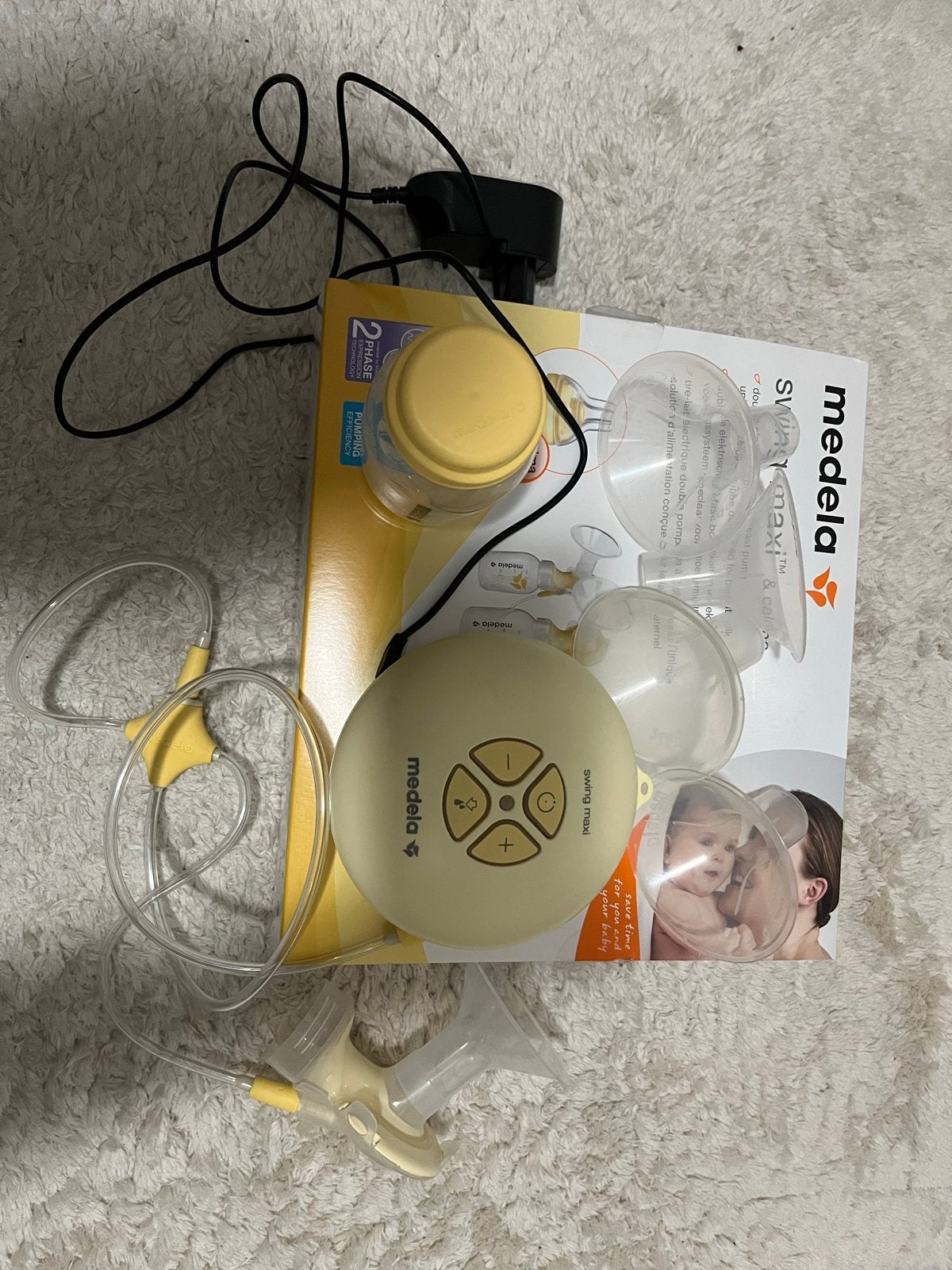 Medela Swing Maxi borstkolf met Beldico flessen, Kinderen en Baby's, Ophalen, Gebruikt, Medela, Borstkolf