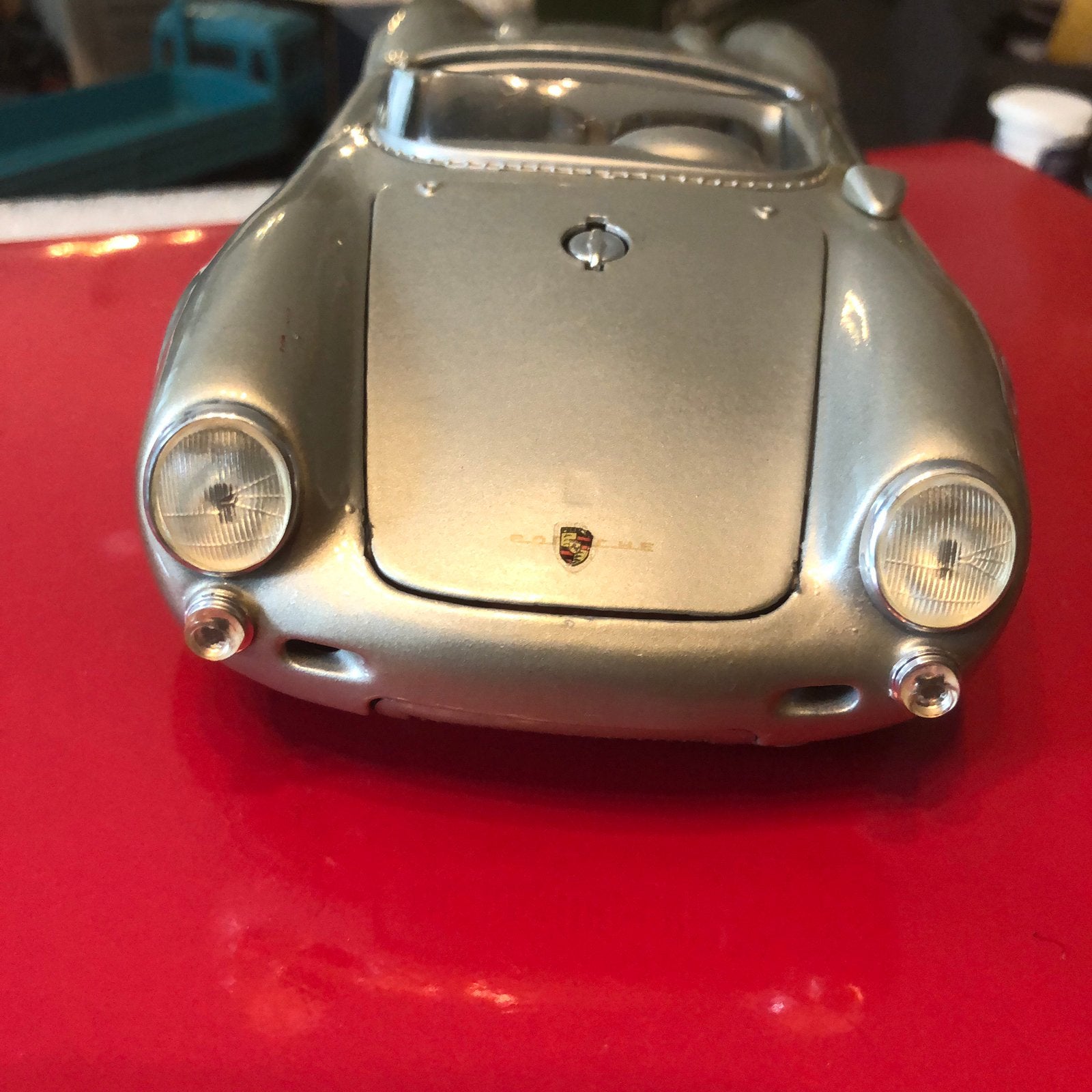 PORSCHE 550 A SPYDER van. MAISTO Zilvergrijs, Ophalen of Verzenden, Zo goed als nieuw, Maisto