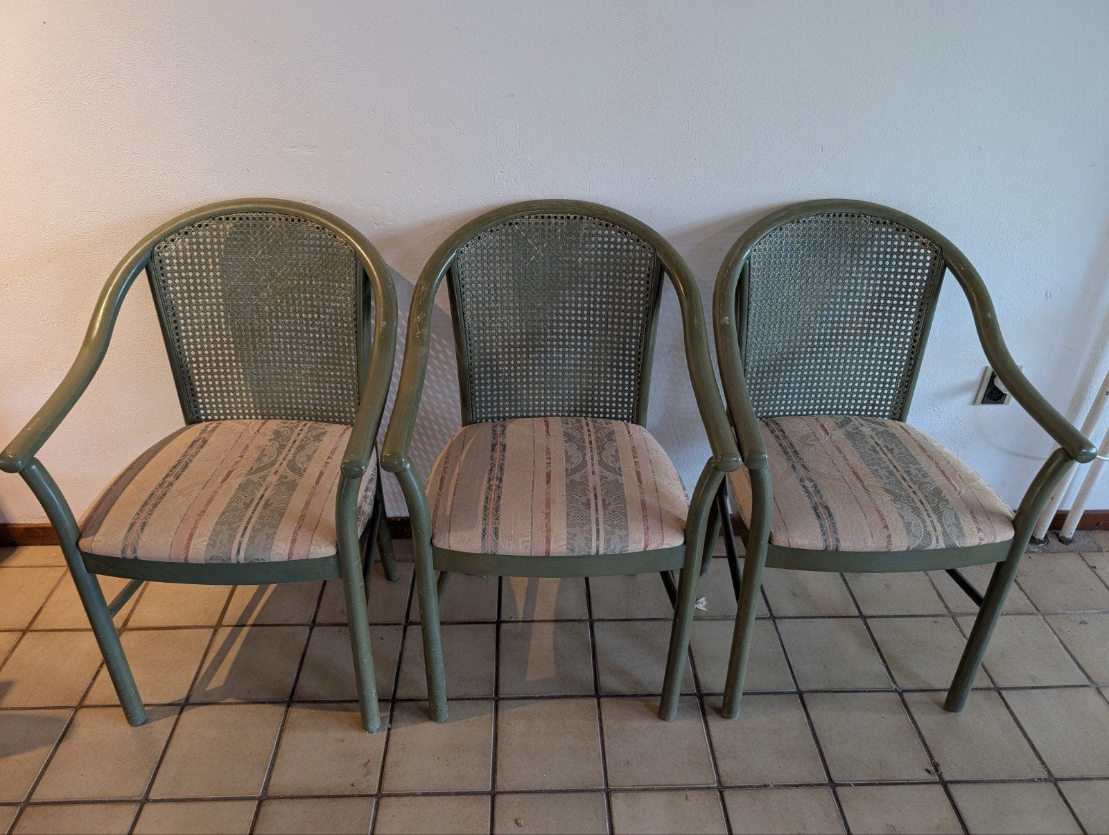 Gestoffeerde eetkamerstoelen, Huis en Inrichting, Ophalen, Gebruikt, Overige kleuren, Klassiek, Retro