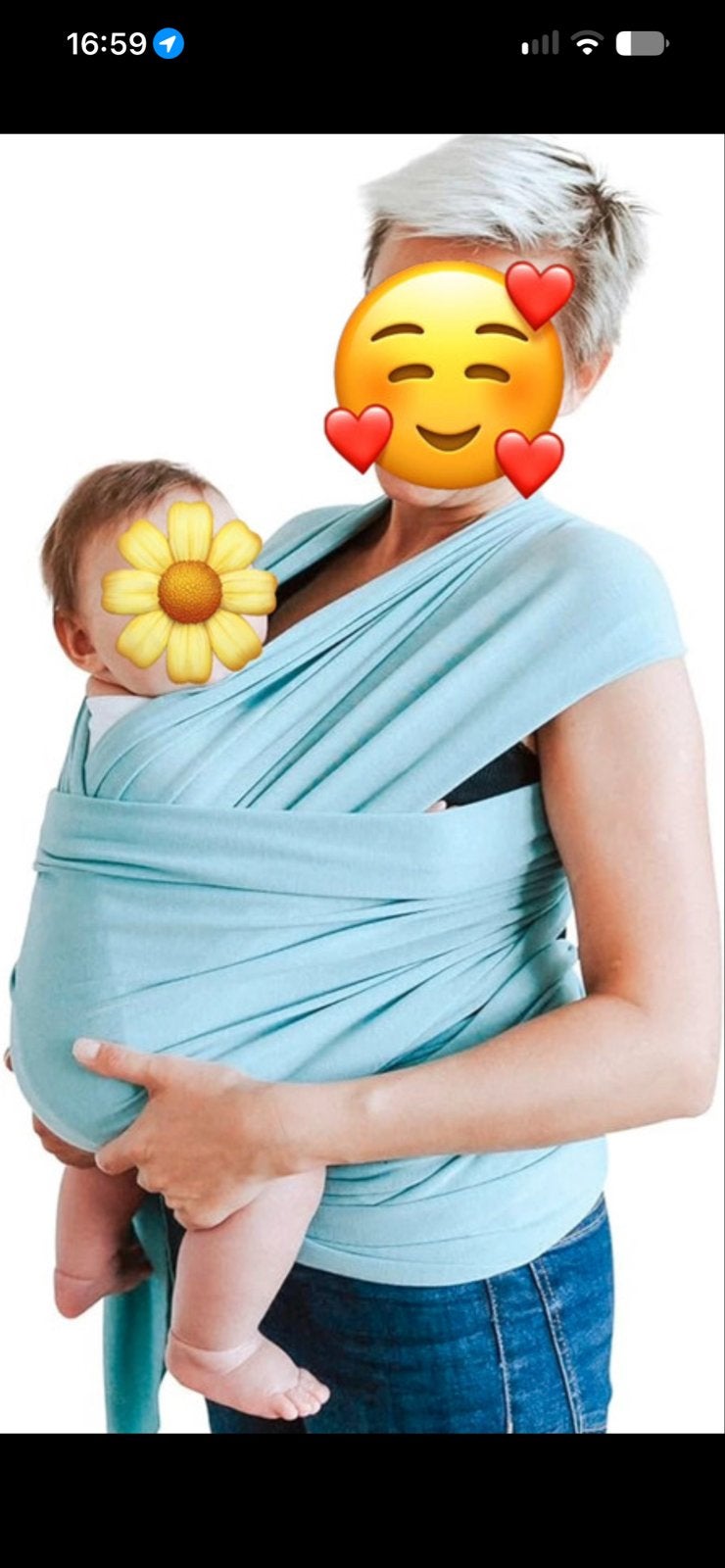 BabyChamp Draagdoek - Lichtblauw, Overige merken, Draagdoek, Ophalen of Verzenden, Zo goed als nieuw