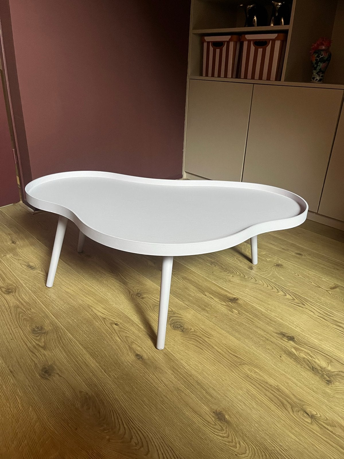 WOOOD Mae Bijzettafel - Alpaca - 35x100x58, Zo goed als nieuw, 75 cm of meer, Overige vormen, Hout
