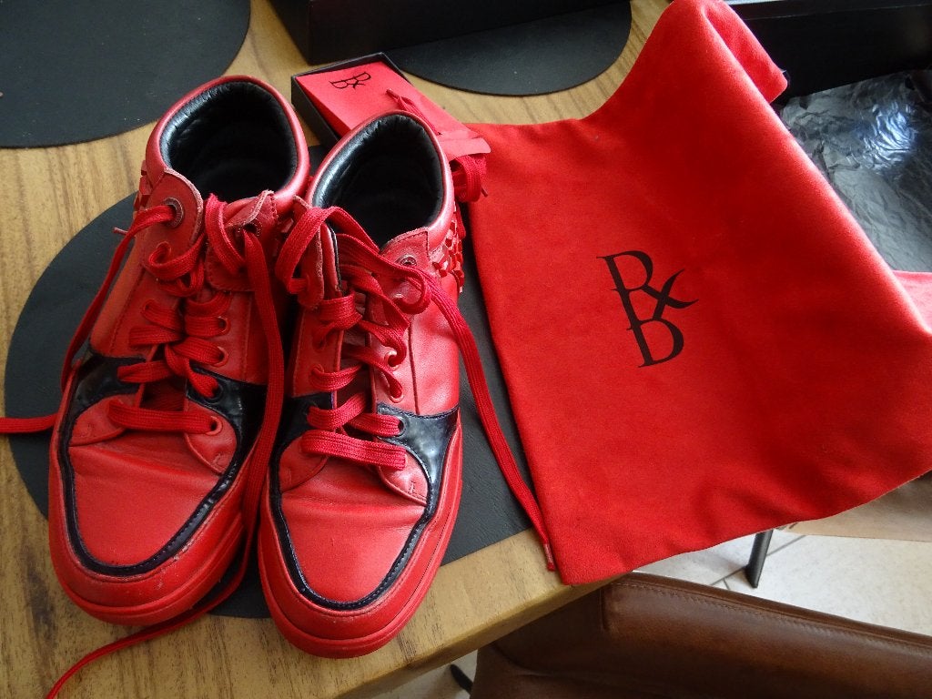 PAAR ROYAUMS SNEAKERS GYMSCHOENEN ROOD MAAT 4 SNEAKER, Overige kleuren, Ophalen of Verzenden, ROYAUMS, Gedragen