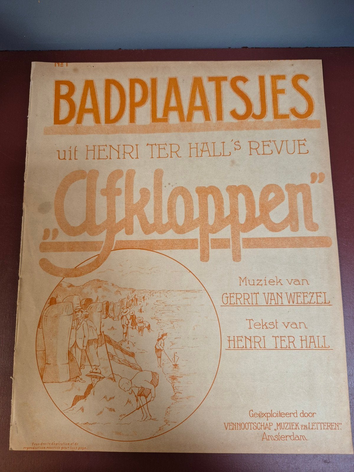 Badplaatsjes uit Henri Ter Hall's revue "Afkloppen", Ophalen of Verzenden