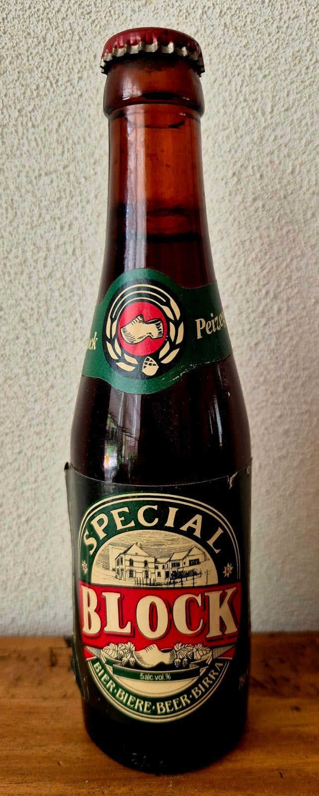 fles 1985 Special Block Brouwerij De Block Peizegem Merchtem, Ophalen of Verzenden, Zo goed als nieuw, Flesje(s), Overige merken