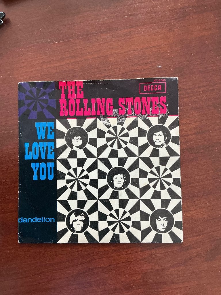 Single Rolling Stones- We love you / Dandelion 1967, Gebruikt, Ophalen of Verzenden, Pop, Beschermende buitenhoes
