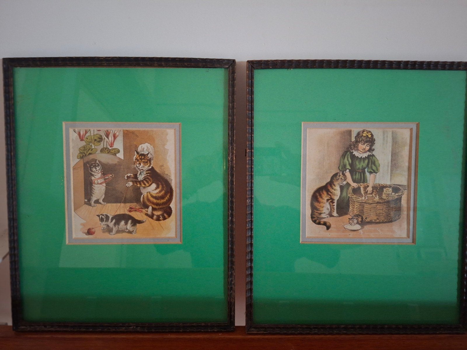 L.Wain Katten Litho's 1870, Antiek en Kunst, Kunst | Schilderijen | Klassiek, Ophalen of Verzenden