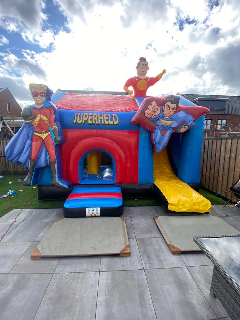 Springkussen multiplay superheld te huur / huren, Ophalen, Zo goed als nieuw, Overige