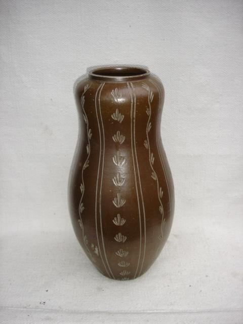 Vintage GROTE Sgraffito vaas Eiwa West Germany, Ophalen of Verzenden