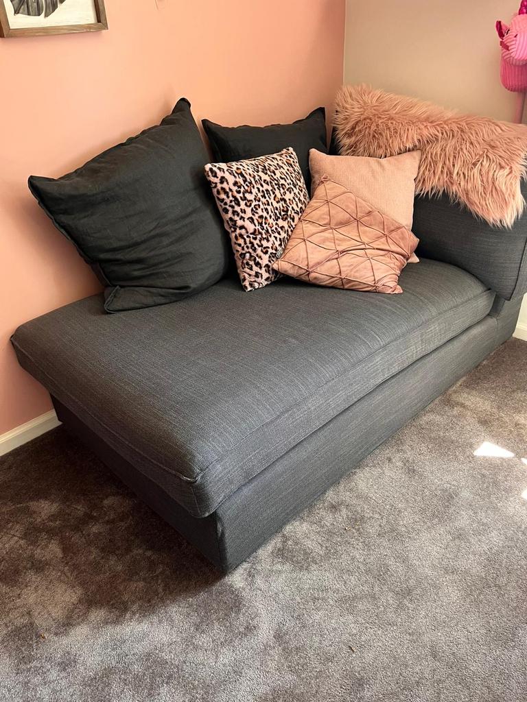 Comfortabele chaise longue - Donkergrijs, Huis en Inrichting, Banken | Sofa's en Chaises Longues, Ophalen, Gebruikt, Eenpersoons