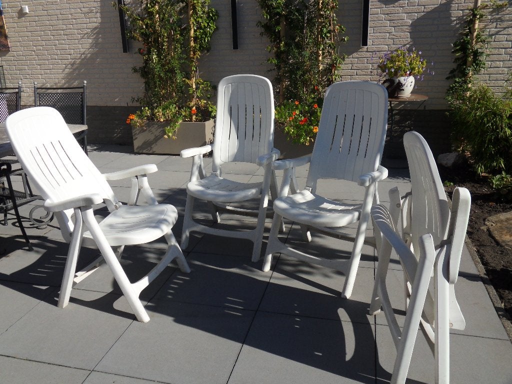 tuinstoelen 4 stuks, Tuin en Terras, Ophalen, Gebruikt, Kunststof, Inklapbaar