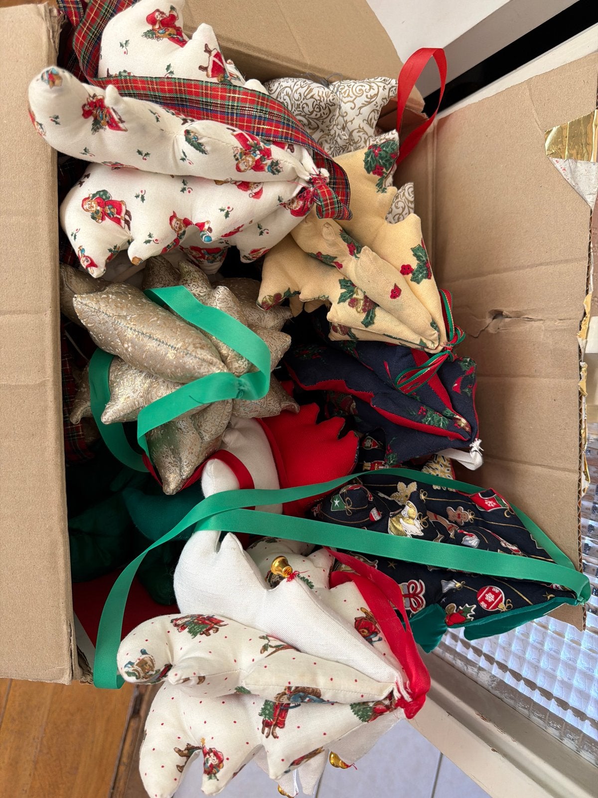 Handgemaakte stoffen kerstboompjes, Diversen, Kerst, Ophalen