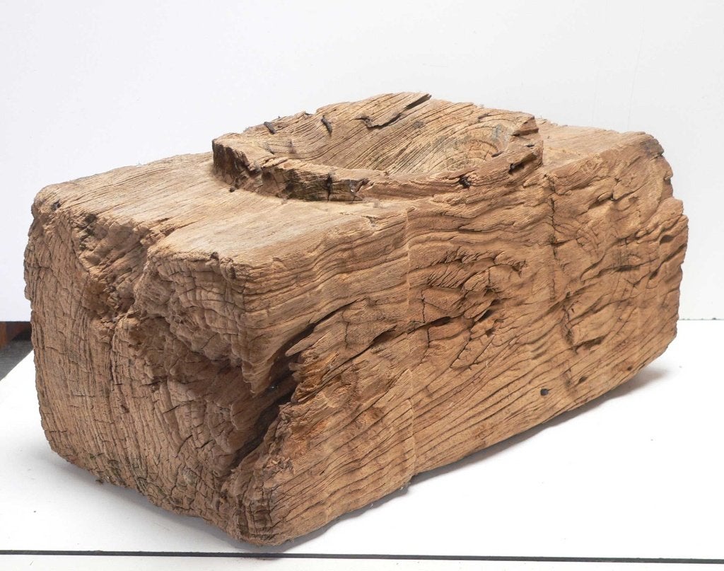 houten vijzel VZ1 landelijk stoer oud schaal bak decoratie, Ophalen