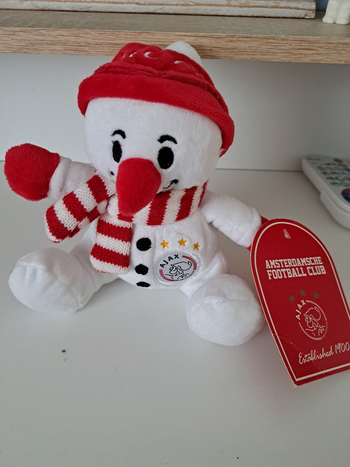 ajax mascotte knuffel sneeuwpop, Ophalen of Verzenden