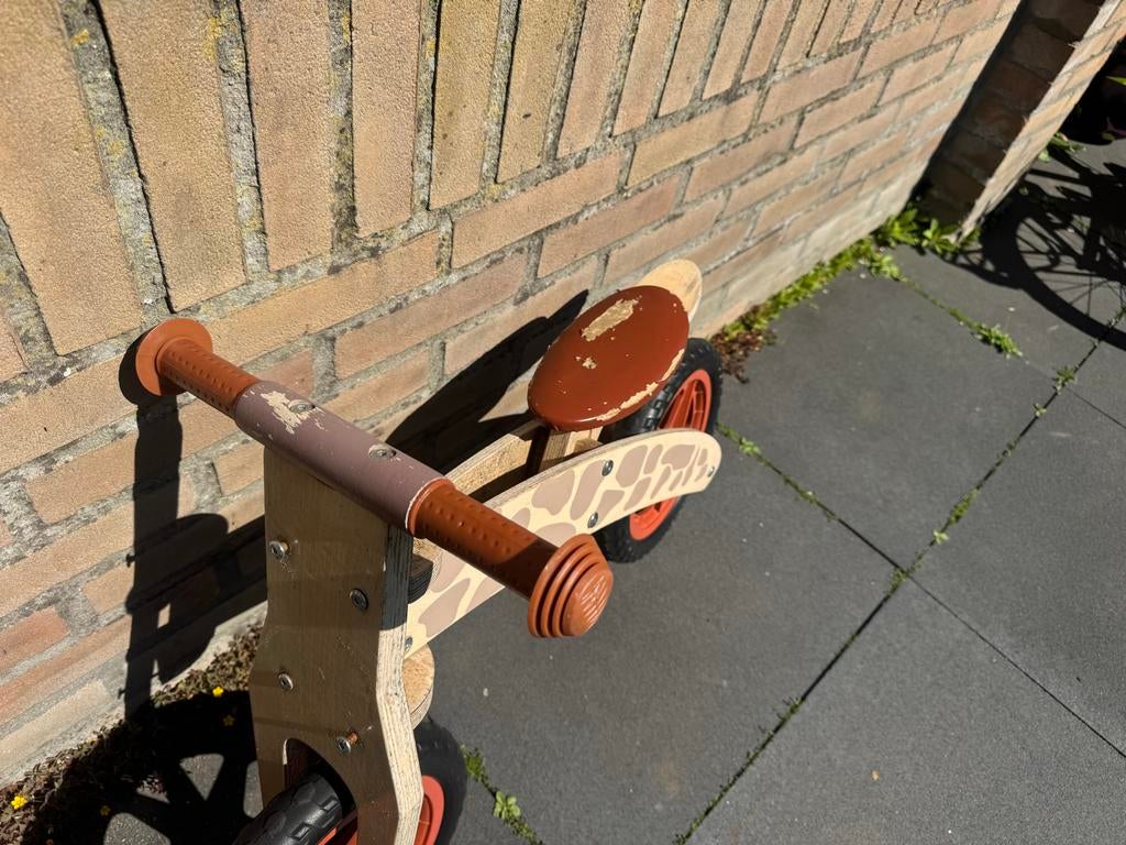 Hema Loopfiets met Giraffe Print - Houten Balansfiets, Ophalen, Gebruikt, Loopfiets