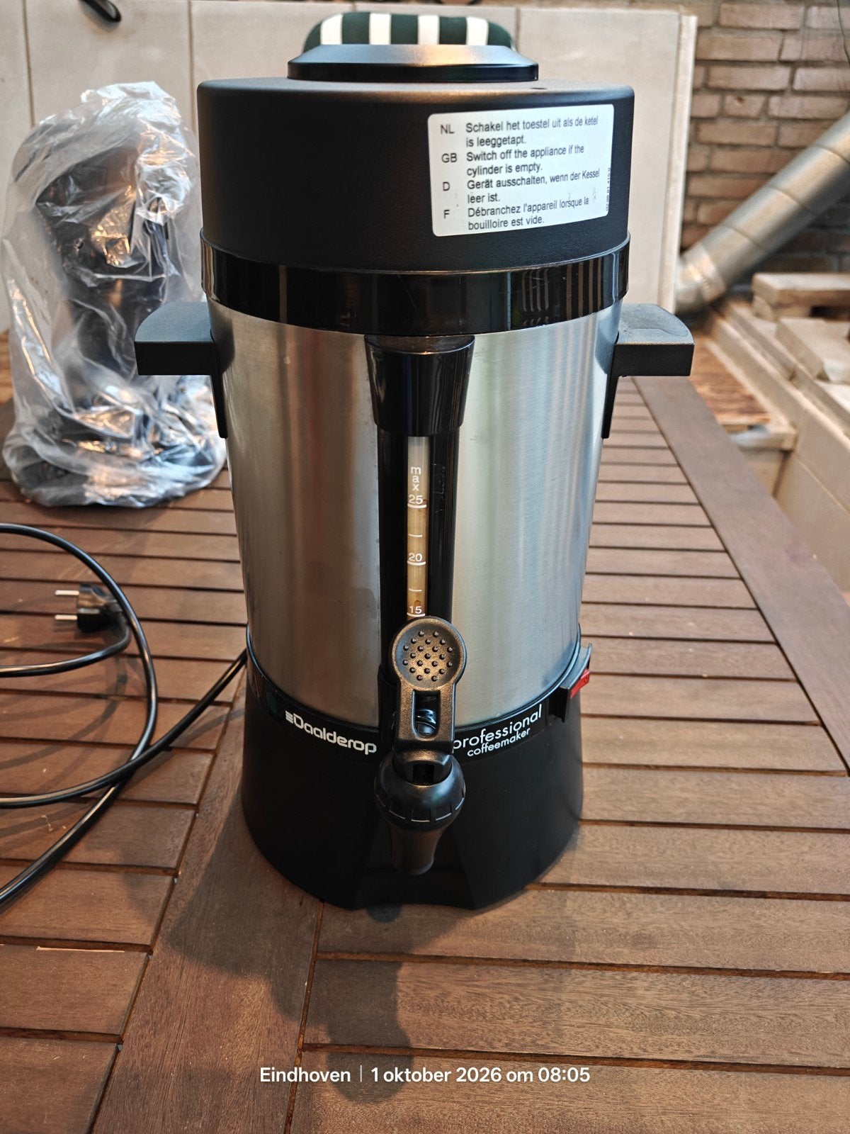 daalderop professional percolator 25 kops, Witgoed en Apparatuur, Ophalen, 10 kopjes of meer, Koffiemachine, Gemalen koffie