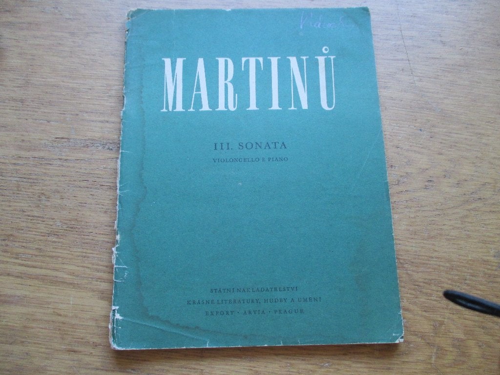 MARTINU - 3E SONATA  - VOOR CELLO EN PIANO, Cello, Gebruikt, Klassiek, Ophalen of Verzenden