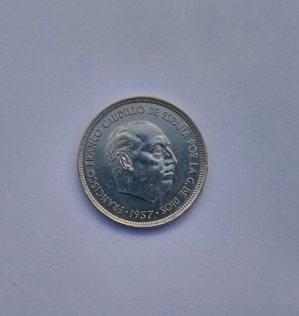 Spaanse munt van Franco, 25 Pasetas 1957, Ophalen of Verzenden, Overige landen, Losse munt