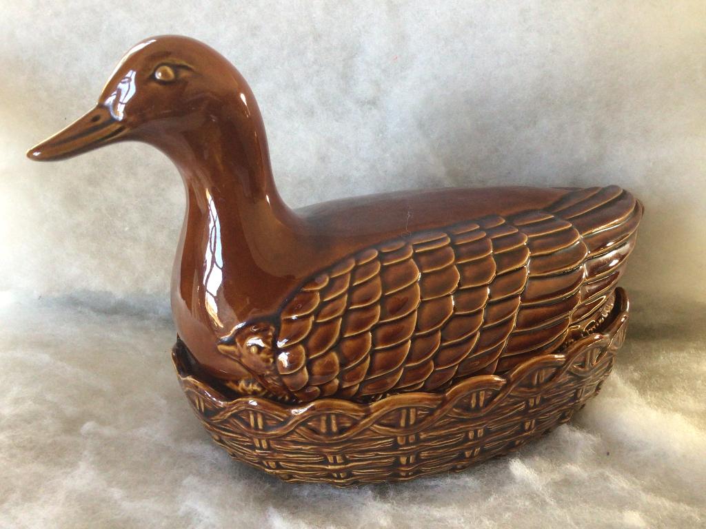Portmeirion Ovenschaal. Bruine eend Maat nr 1, Ophalen of Verzenden, Overige stijlen, Aardewerk, Schaal of Schalen