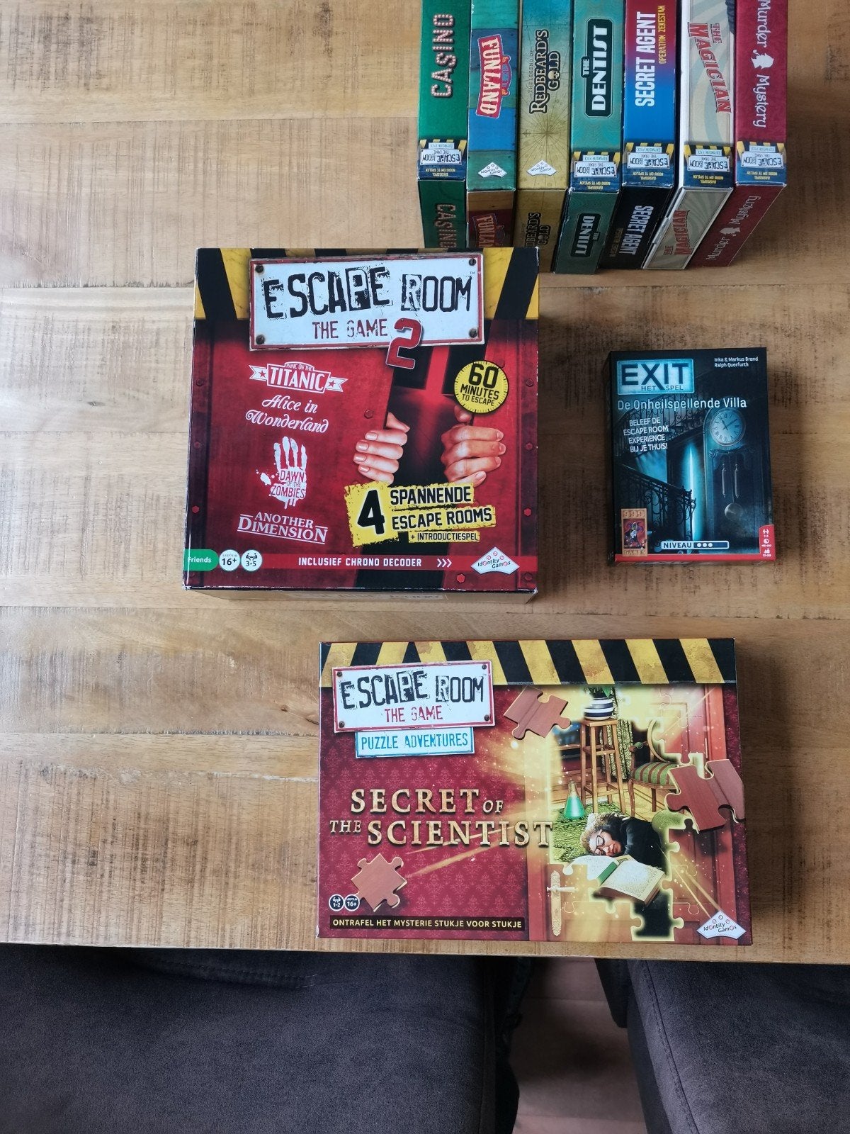 Diverse Bordspellen: Escape Room, Carrière, CSI, Aandelen, Een of twee spelers, Ophalen of Verzenden, Gebruikt, Diverse uitgevers