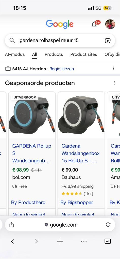 Gardena wandslangenbox 15 meter - Nieuw, Ophalen of Verzenden, Nieuw, Tuinslanghaspel